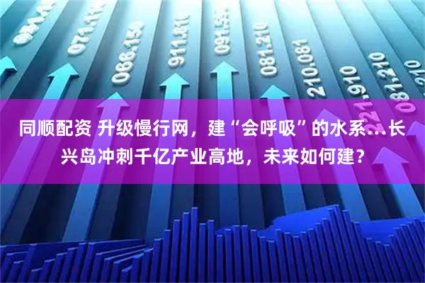 同顺配资 升级慢行网，建“会呼吸”的水系…长兴岛冲刺千亿产业高地，未来如何建？